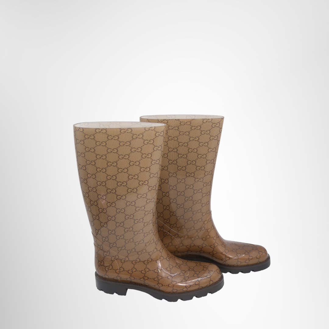 Gucci Preowned Luxury Boots GG Rain Boots Side View