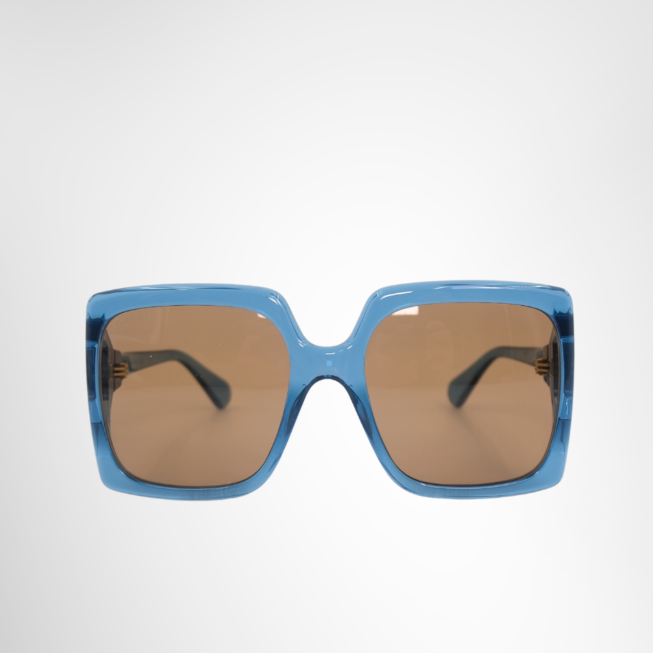 Gucci Preowned Luxury GG0876S Blue Acetate Sunglasses Front Page - Antonio & Co.
