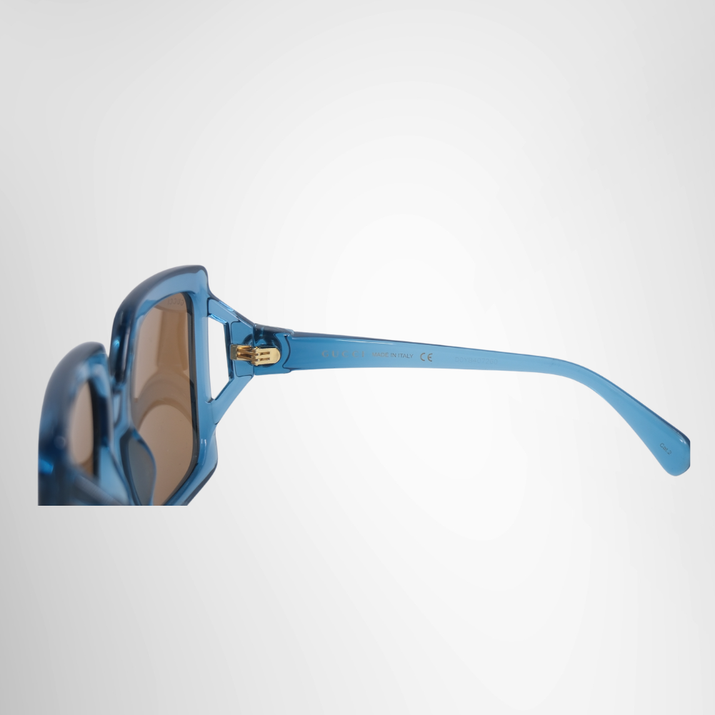 Gucci Preowned Luxury GG0876S Blue Acetate Sunglasses Side View2 - Antonio & Co.