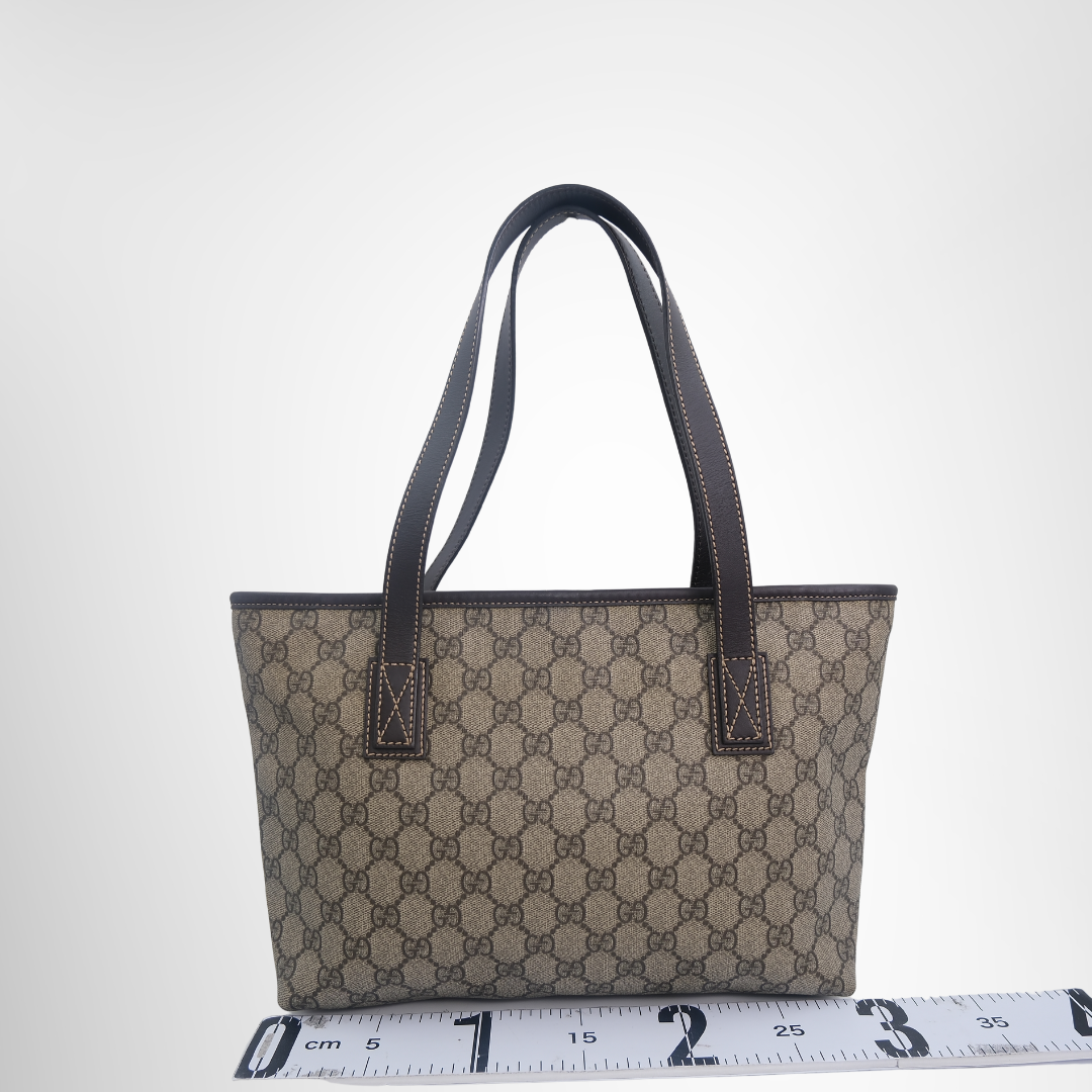 Gucci Preowned Luxury GG Supreme Tote1 Bag Back View - Antonio & Co.