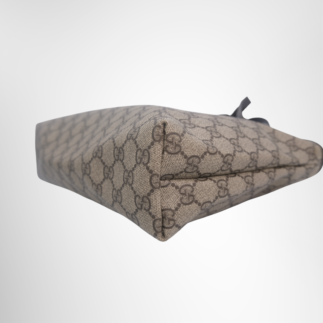 Gucci Preowned Luxury GG Supreme Tote1 Bag Bottom Side View2 - Antonio & Co.