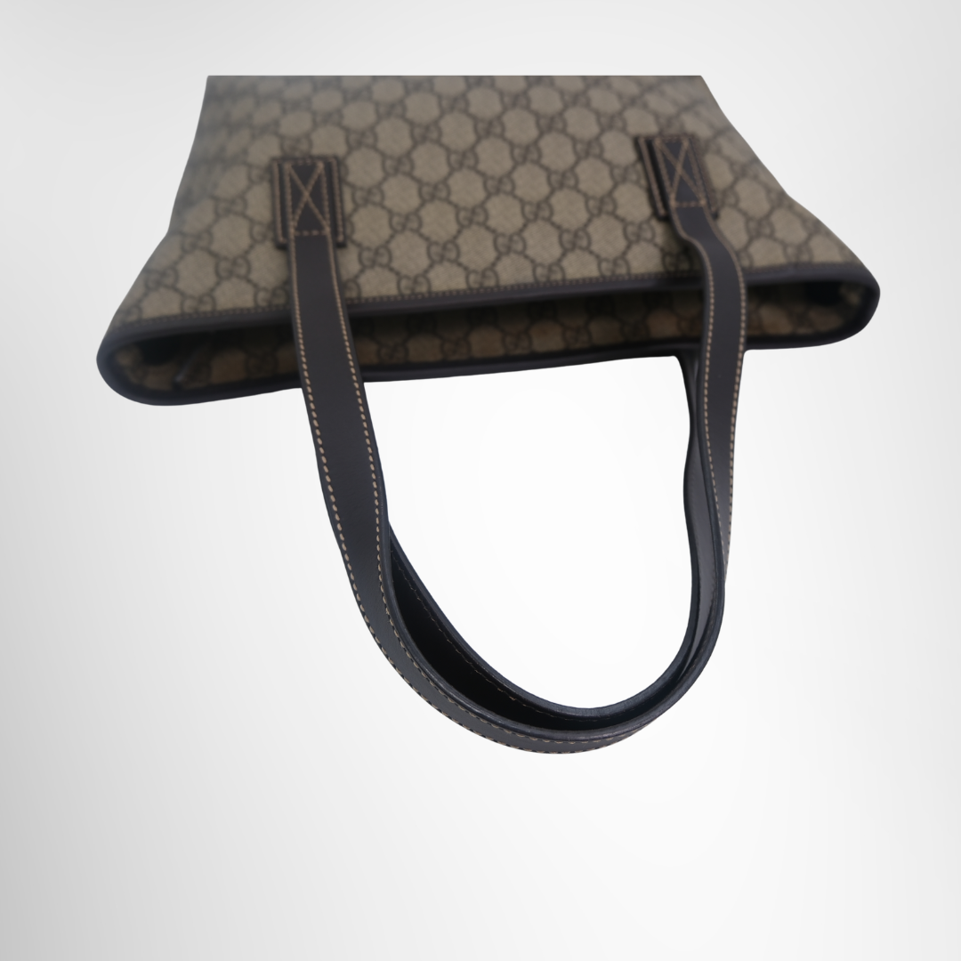 Gucci Preowned Luxury GG Supreme Tote1 Bag Handle View - Antonio & Co.