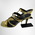 Gucci Preowned Luxury Horsebit Mettalic Sandals Shoes Side View - Antonio & Co.