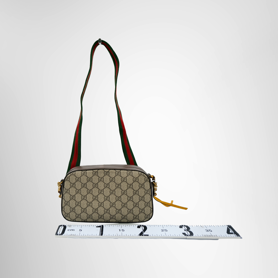 Gucci Preowned Luxury Neo Vintage GG Supreme Canvas Messenger Bag Back View - Antonio & Co.