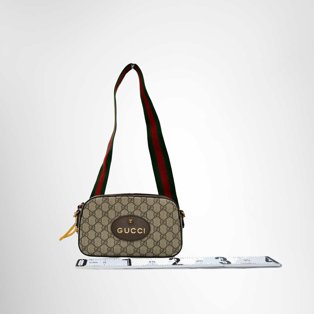 Gucci Preowned Luxury Neo Vintage GG Supreme Canvas Messenger Bag Front View - Antonio & Co.
