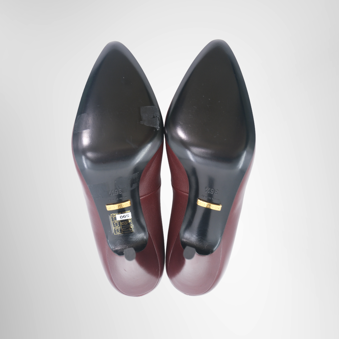 Gucci Preowned Luxury Pumps Bordeaux Pumps Bottom View