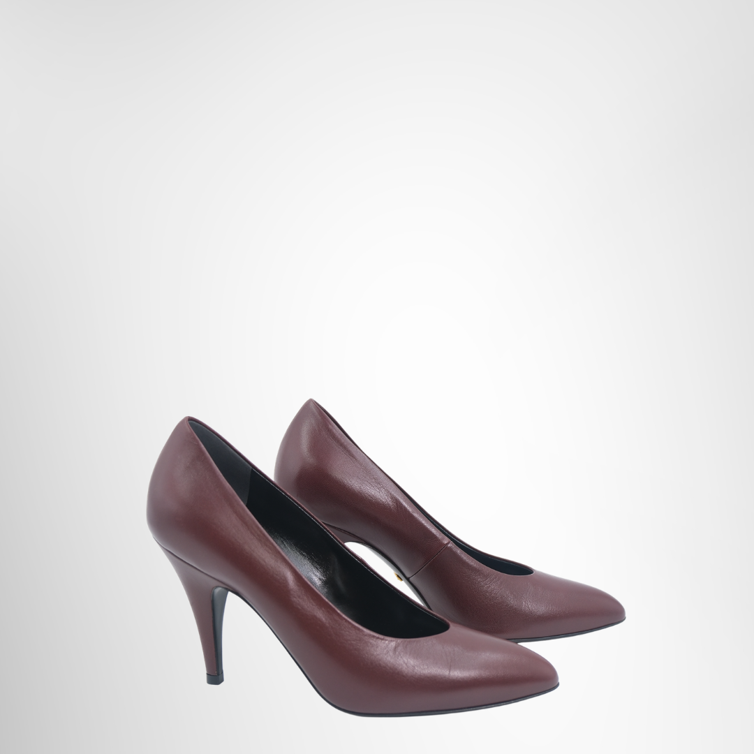Gucci Preowned Luxury Pumps Bordeaux Pumps Side View