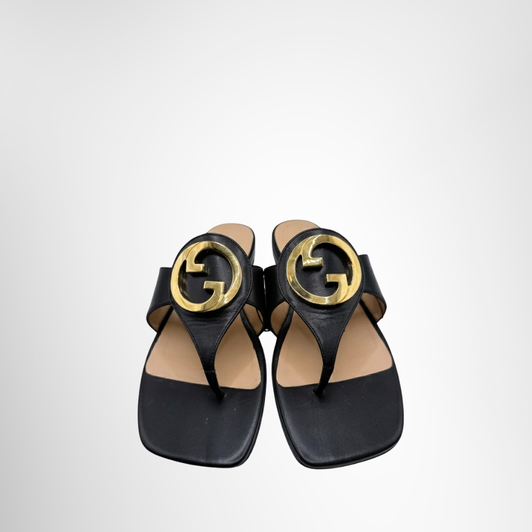Gucci Preowned Luxury Sandals Blondie Thong Sandals Front View