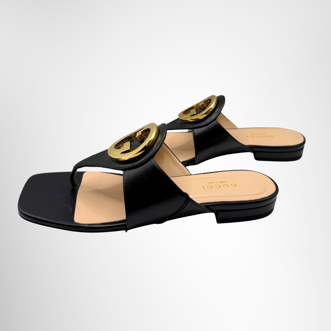 Gucci Preowned Luxury Sandals Blondie Thong Sandals Side View