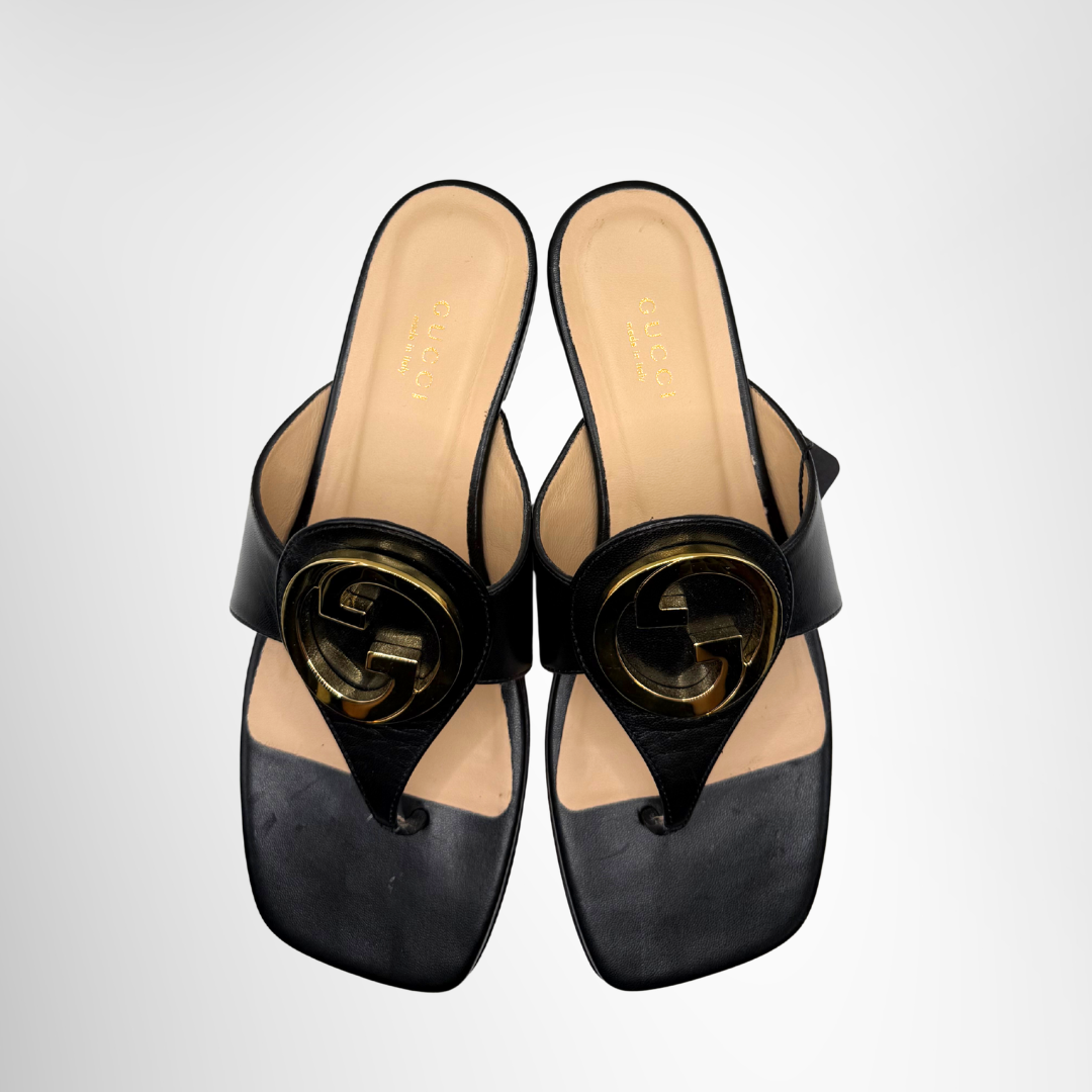Gucci Preowned Luxury Sandals Blondie Thong Sandals Top View