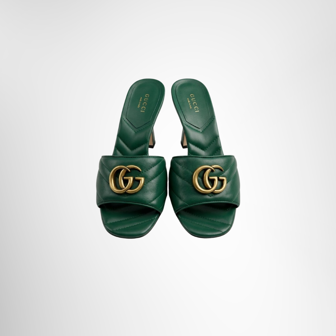 Gucci Preowned Luxury Sandals Double GG Marmont Sandals Front View