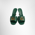 Gucci Preowned Luxury Sandals Double GG Marmont Sandals Front View