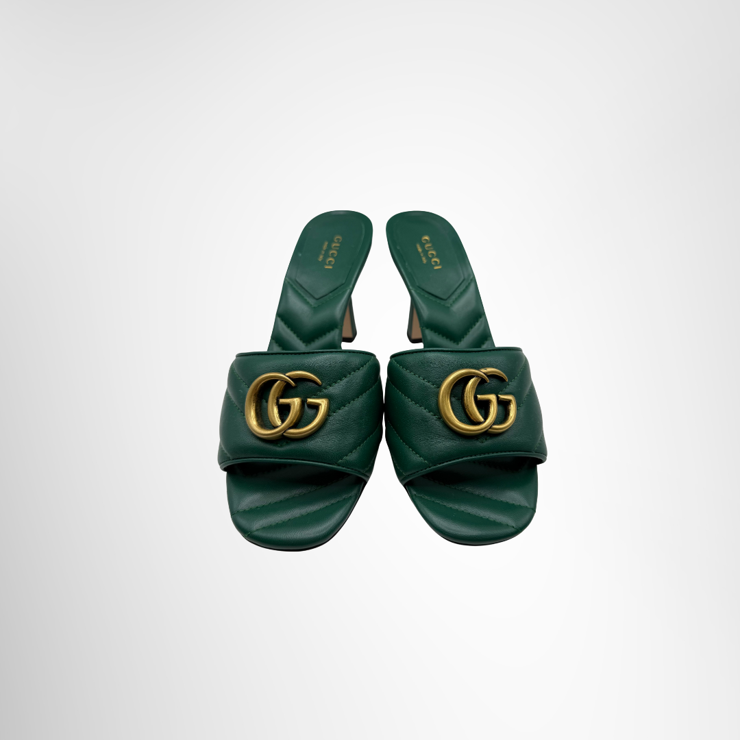Gucci Preowned Luxury Sandals Double GG Marmont Sandals Front View 2
