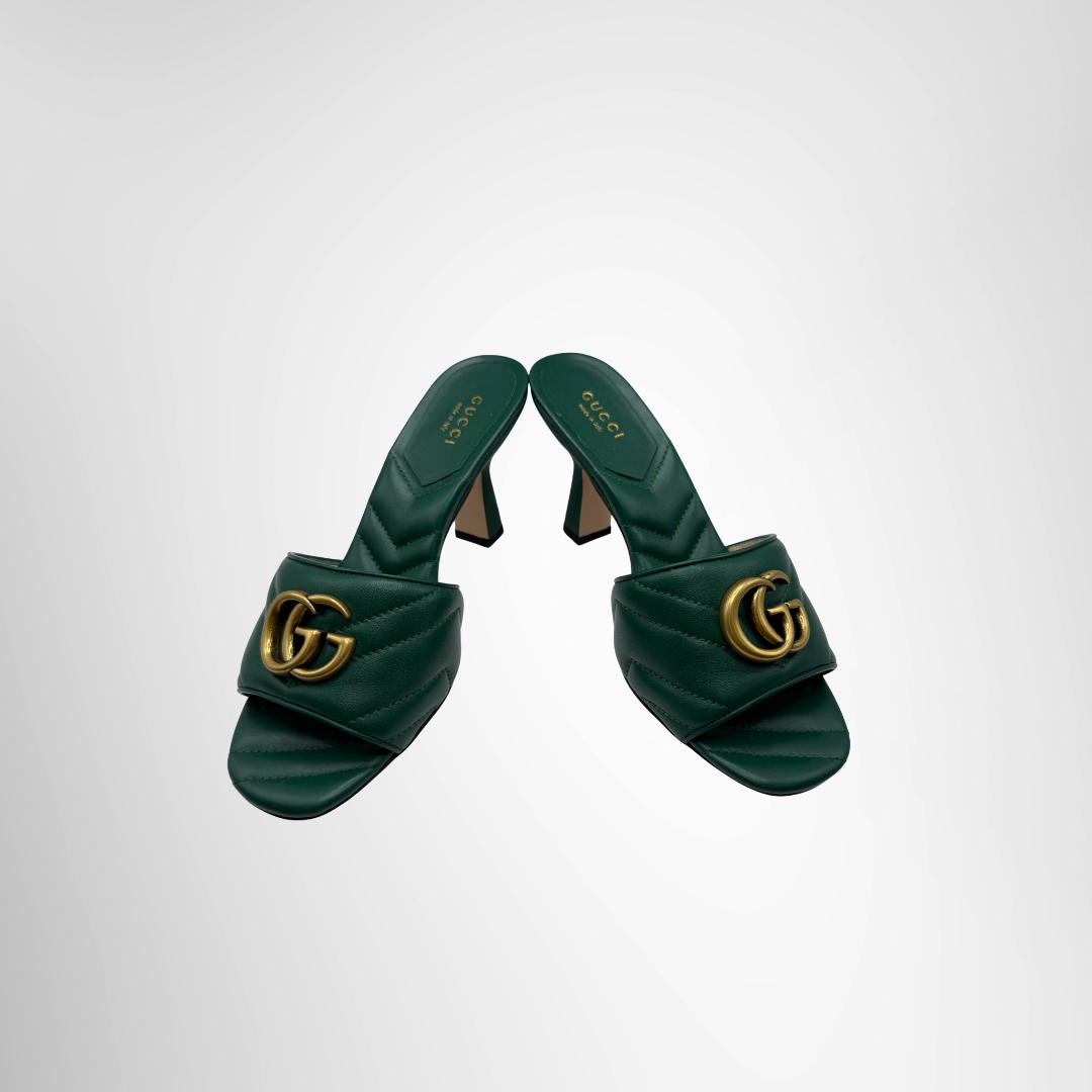 Gucci Preowned Luxury Sandals Double GG Marmont Sandals Front View 3