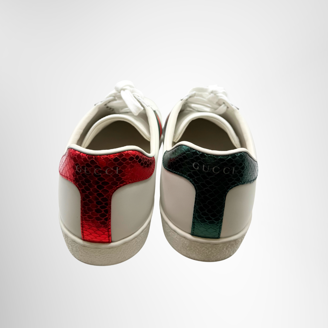 Gucci Preowned Luxury Shoes Ace Embroidered Sneaker Back View