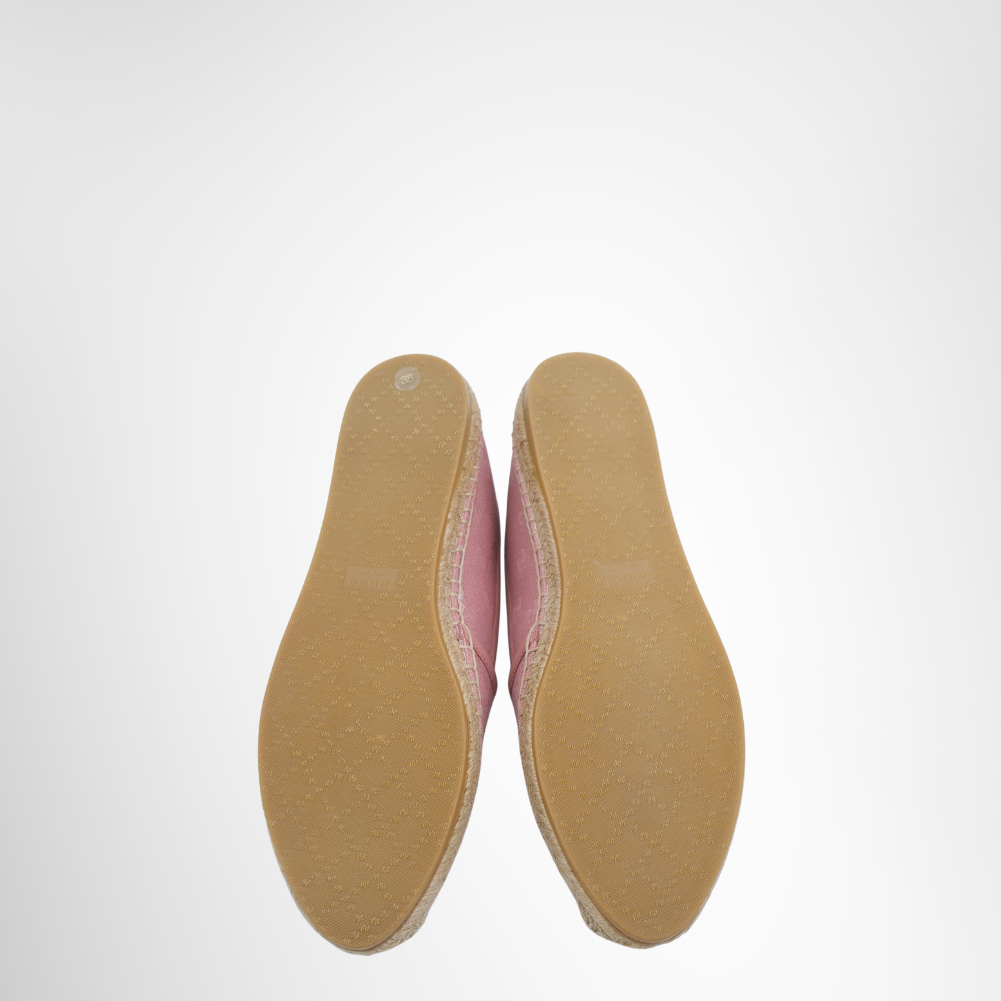 Gucci Preowned Luxury Shoes GG Canvas Espadrilles in Pink Bottom View