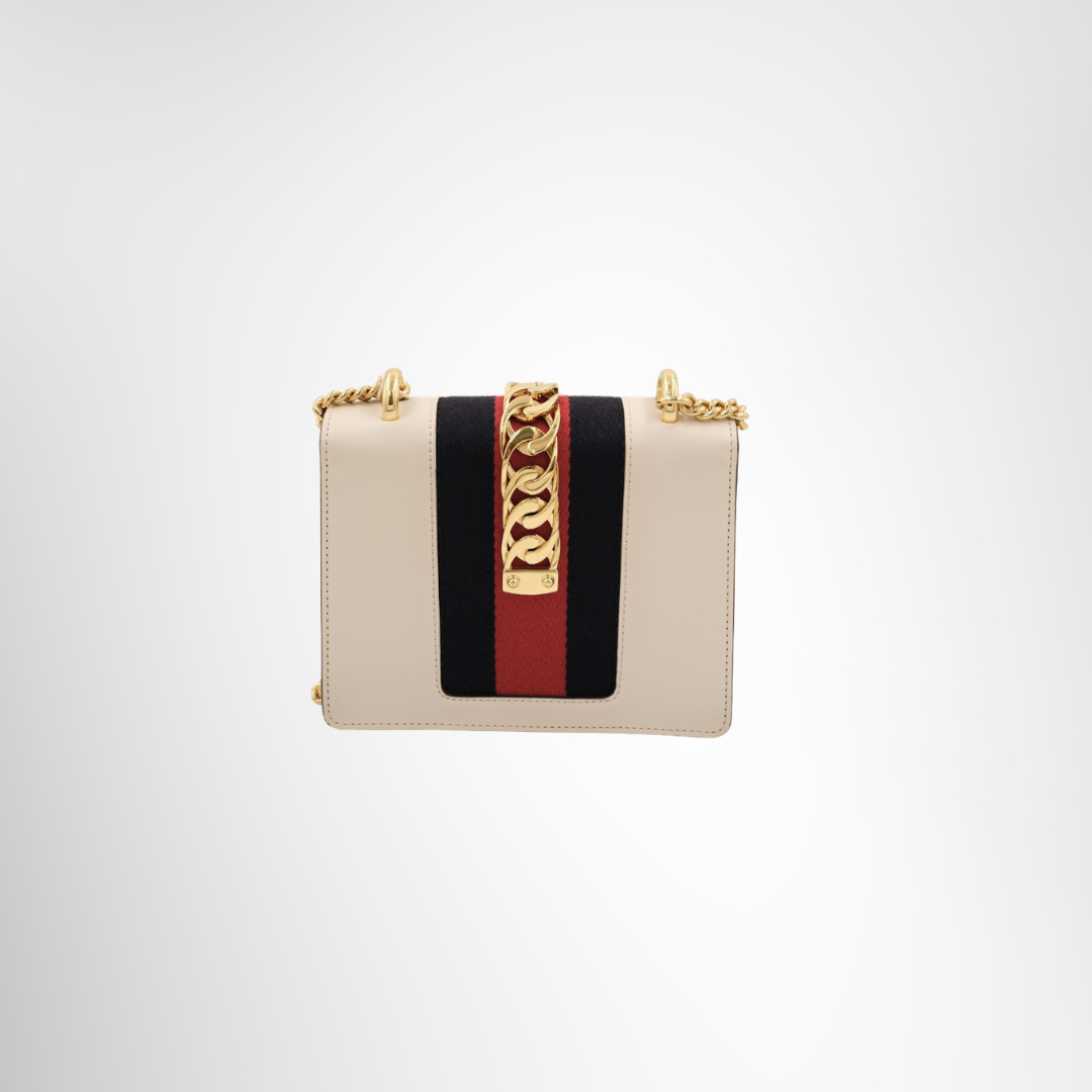 Gucci Preowned Luxury Sylvie Mini Chain Shoulder Bag Back View