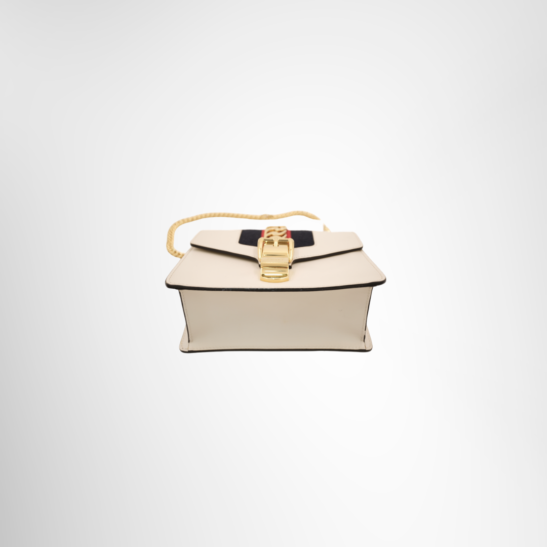 Gucci Preowned Luxury Sylvie Mini Chain Shoulder Bag Bottom View
