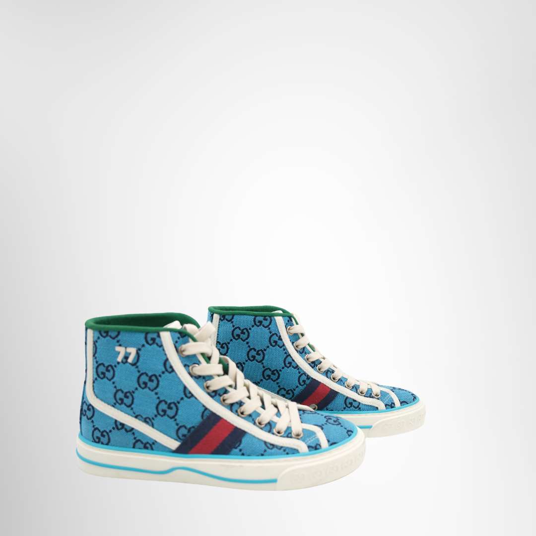 Gucci Preowned Luxury Tennis 1977 High-Top Sneaker Side View
