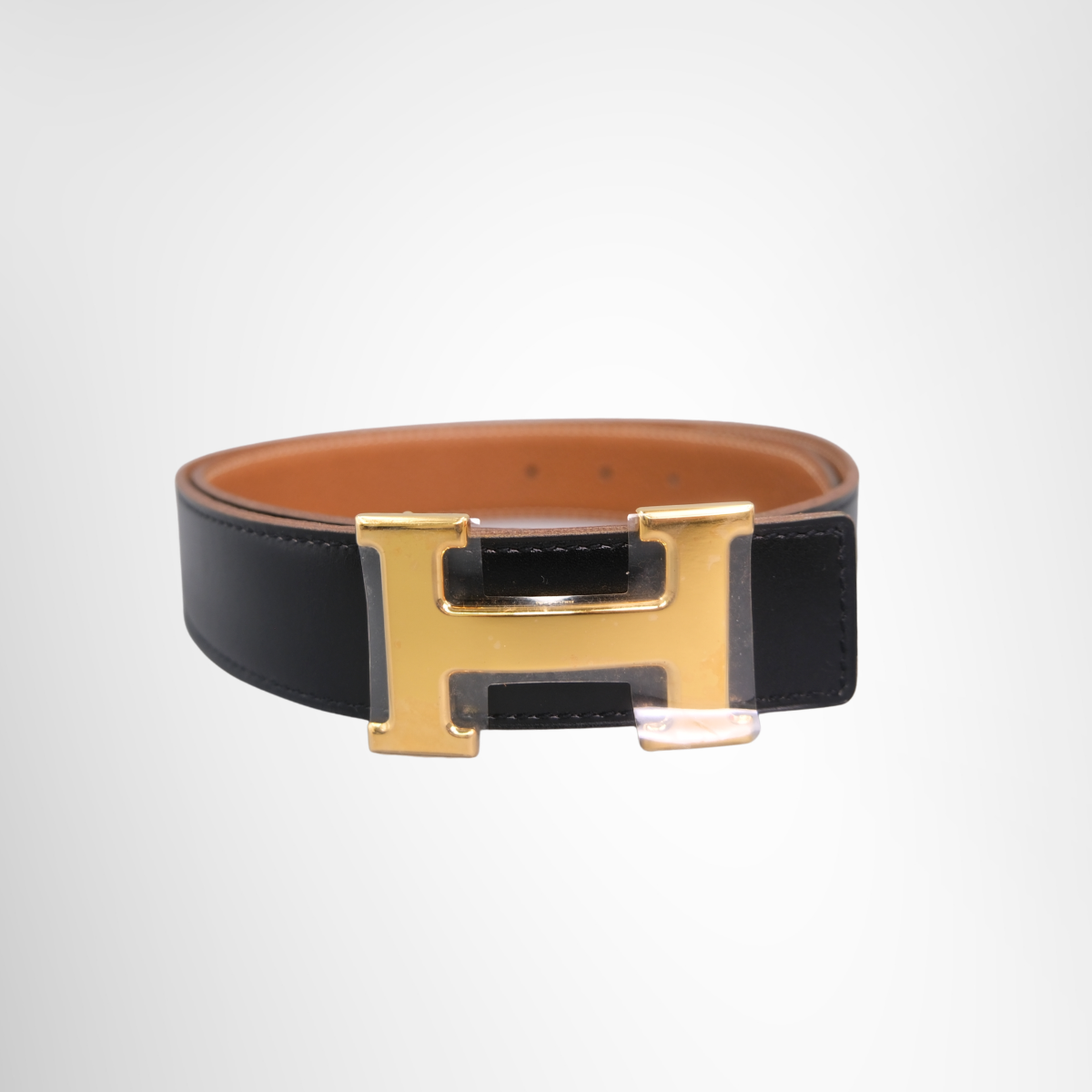 H Constance Reversible Belt in Black and Brown
