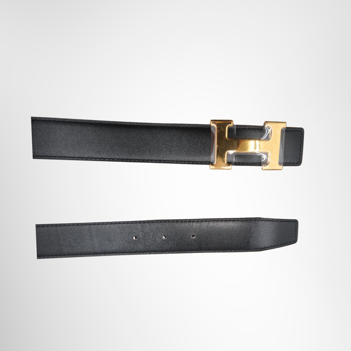 H Constance Reversible Belt in Black and Brown