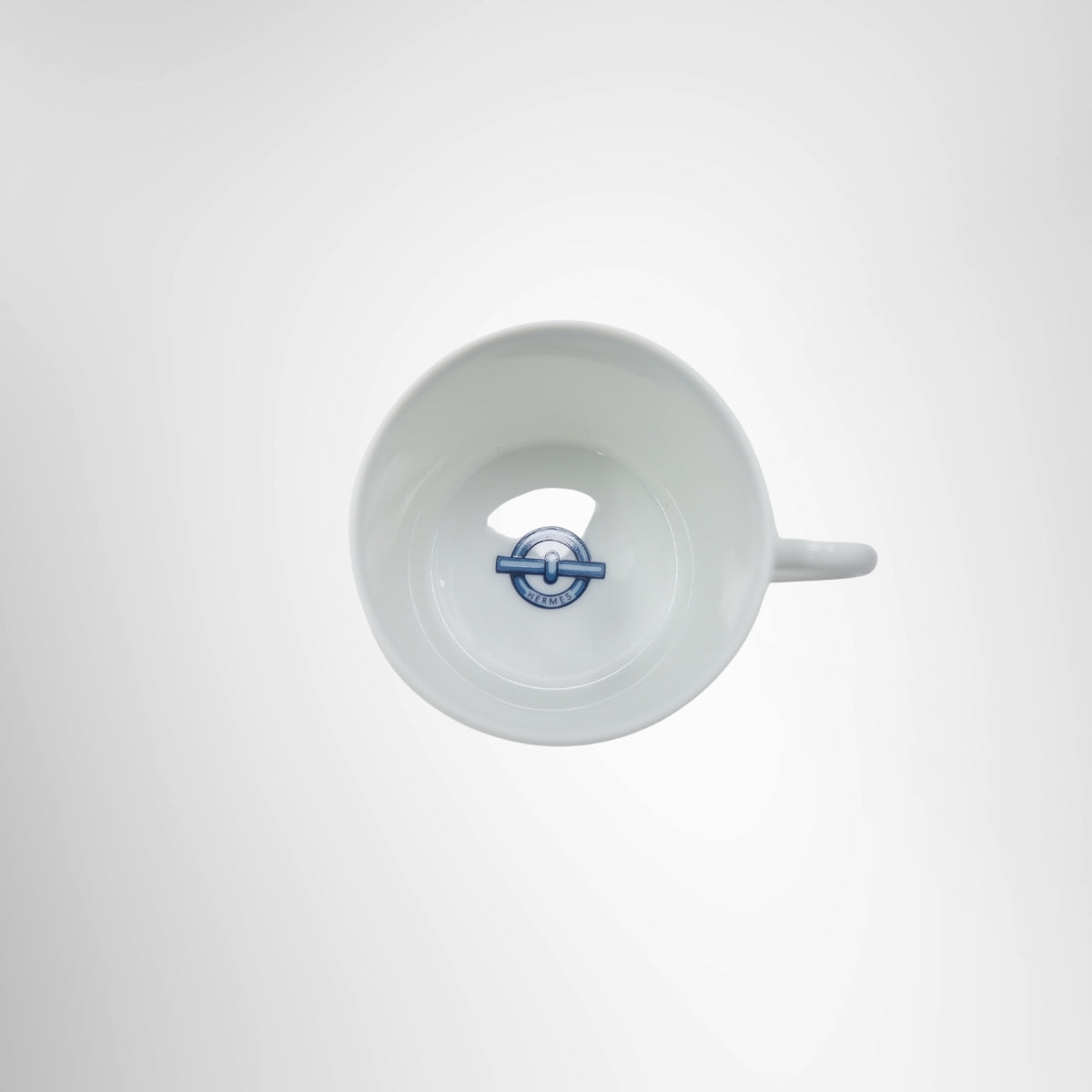 Hermes Chaine d'Ancre Demitasse Cup And Saucer Set In Blue – Pre-Owned Luxury Brand Accessories – Antonio & Co Cup Interior View 