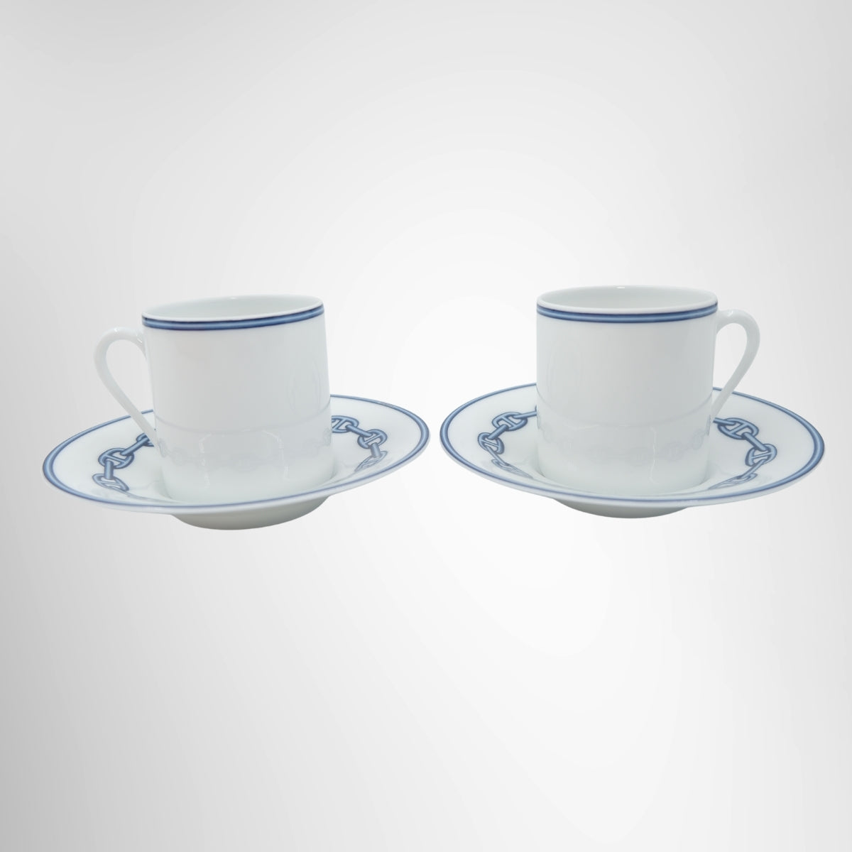 Hermes Chaine d'Ancre Demitasse Cup And Saucer Set In Blue – Pre-Owned Luxury Brand Accessories – Antonio & Co Plate And Cup Set