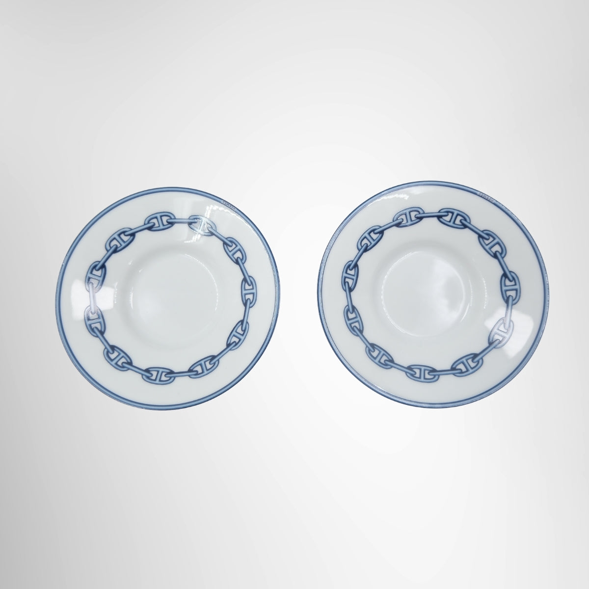 Hermes Chaine d'Ancre Demitasse Cup And Saucer Set In Blue – Pre-Owned Luxury Brand Accessories – Antonio & Co Plate Front Set