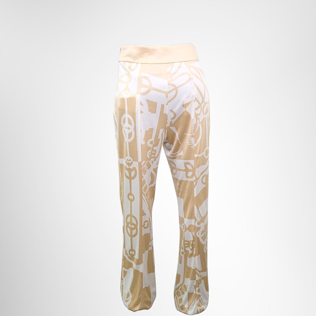 Hermès Silk Bootcut Trousers – Pre-Owned Luxury Brand Apparel – Antonio & Co Back View 