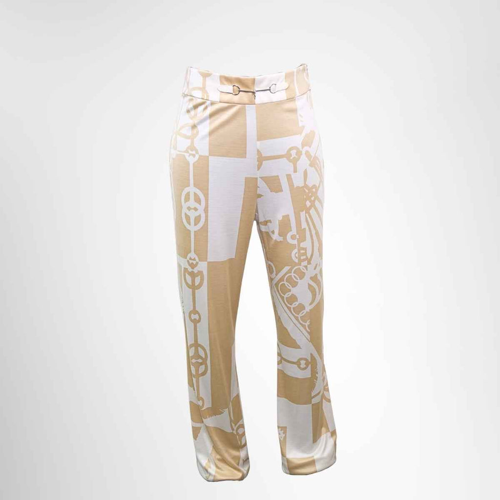 Hermès Silk Bootcut Trousers - Size 38
