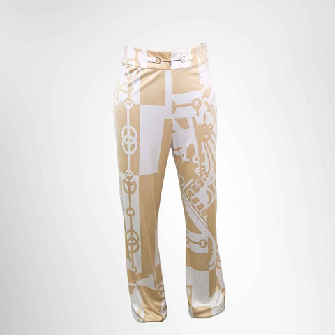 Hermès Silk Bootcut Trousers - Size 38