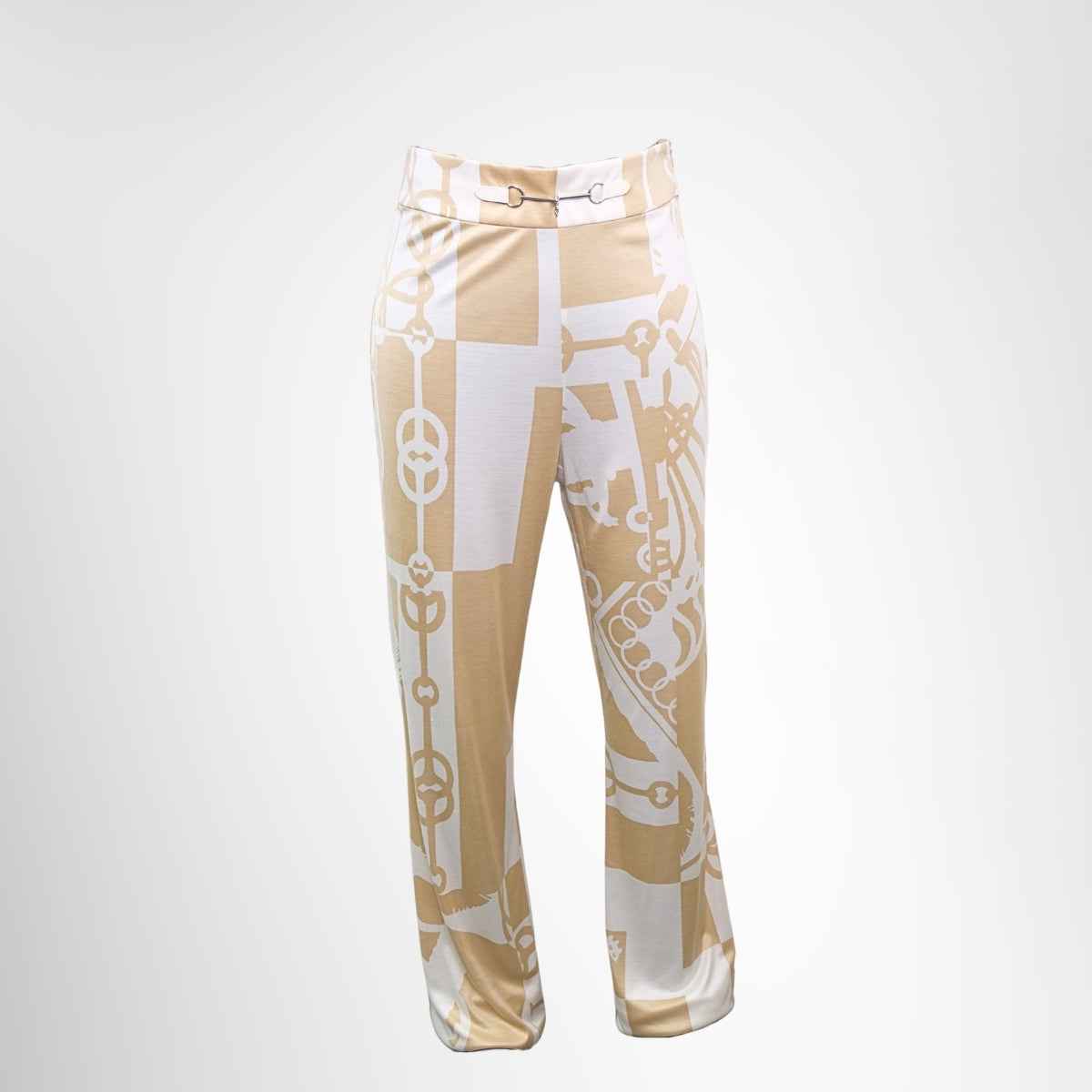 Hermès Silk Bootcut Trousers - Size 38