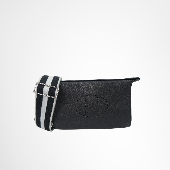 Hermes Preowned Luxury Bag Videpoches Black Front View