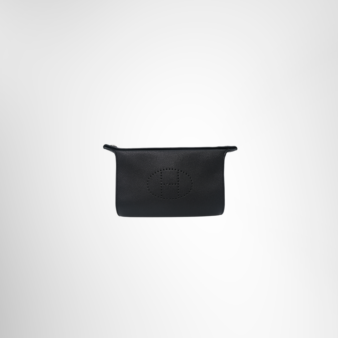 Hermes Preowned Luxury Bag Videpoches Black Front View 2