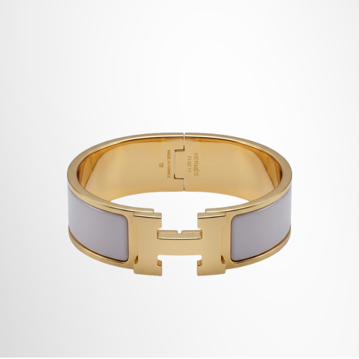 Hermes Preowned Luxury Bracelet Clic H Bracelet in Marron Glacé Front View