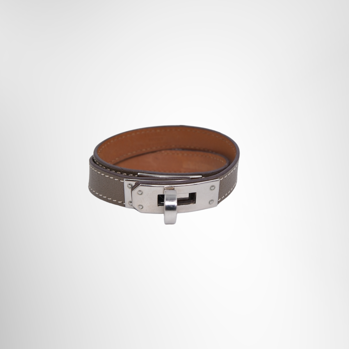 Hermes Preowned Luxury Bracelet Kelly Double Tour Bracelet Front View