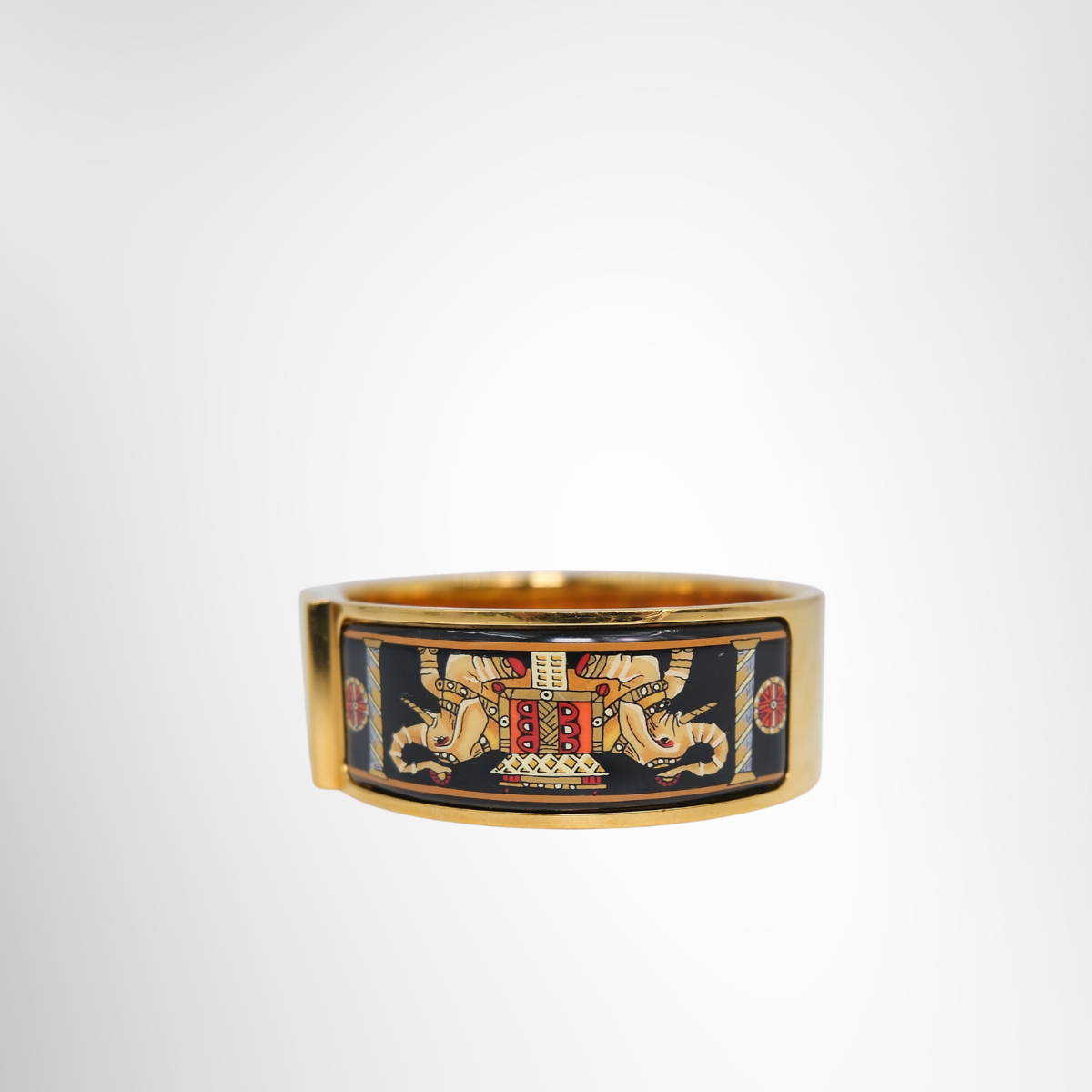 Hermes Preowned Luxury Bracelet Loquet Enamel Hinged Bangle Back View 2 - Antonio & Co.