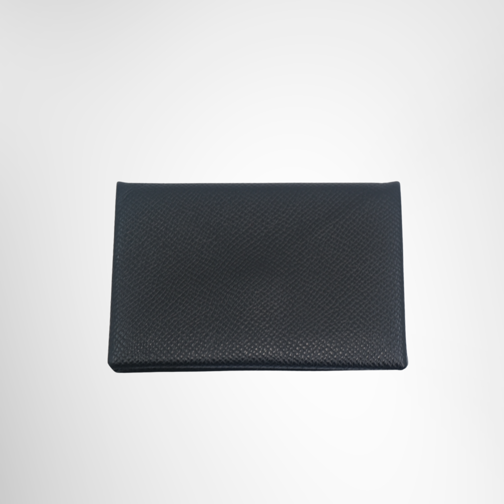 Hermes Preowned Luxury Calvi Card Case in Epsom Leather Wallet Front Page - Antonio & Co.