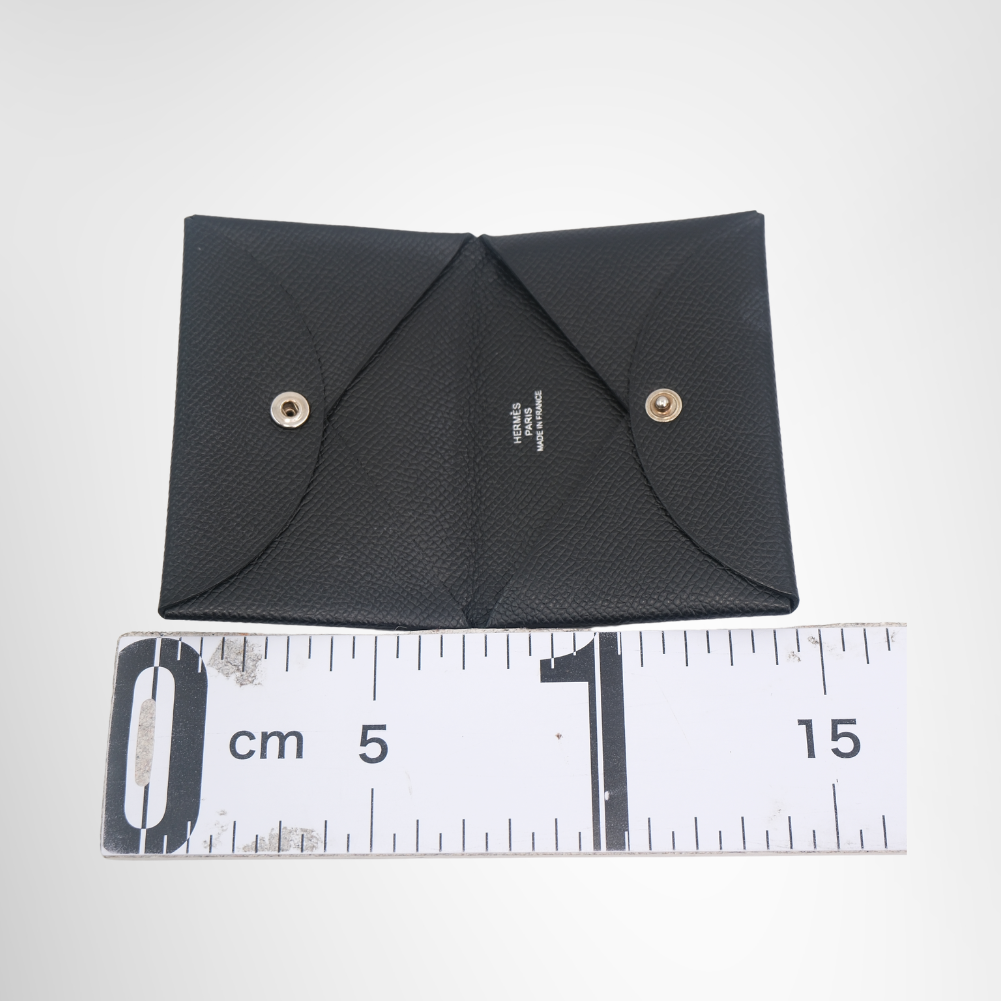 Hermes Preowned Luxury Calvi Card Case in Epsom Leather Wallet Inside View1 - Antonio & Co.