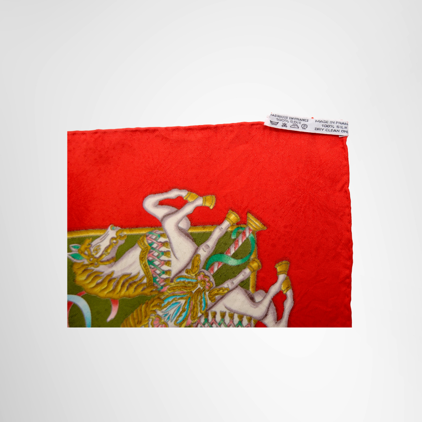 Hermes Preowned Luxury Carousel Luna Park Scarf Tag View - Antonio & Co.