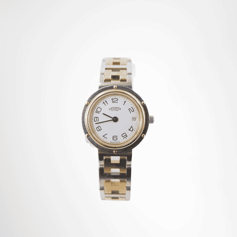 Hermès Clipper Two-Tone White Dial Watch