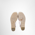 Hermes Preowned Luxury Elda Espadrille Sandals Pink Suede Bottom View