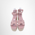 Hermes Preowned Luxury Elda Espadrille Sandals Pink Suede Front Page