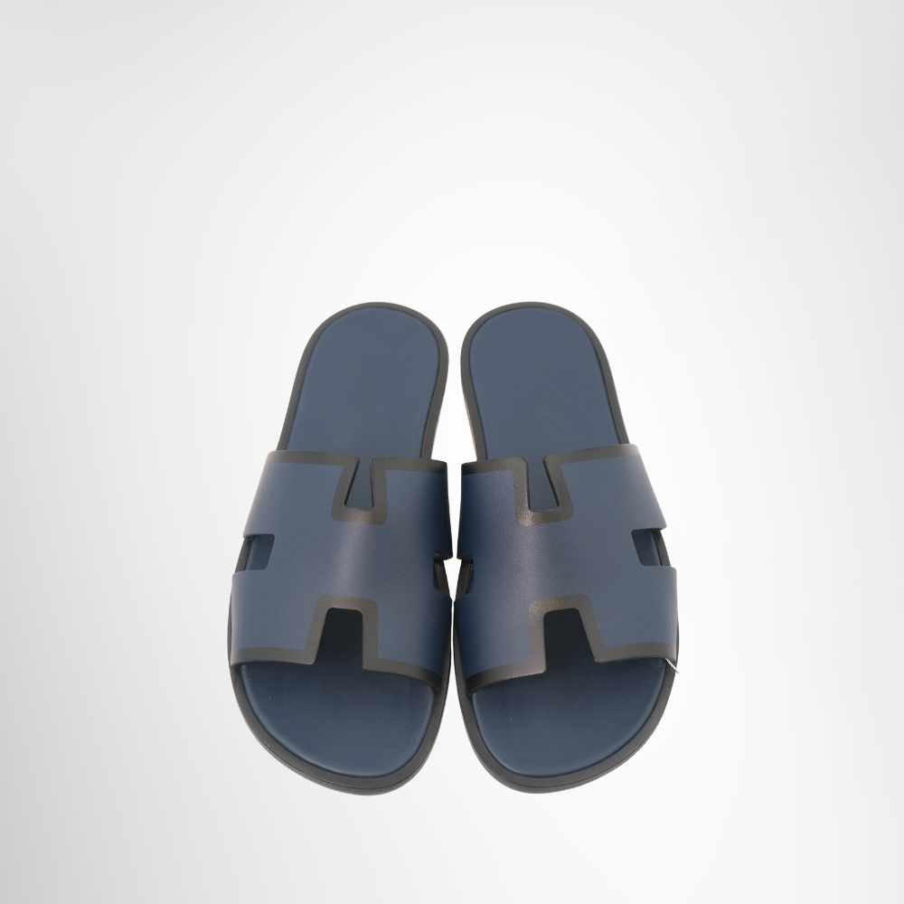 Hermes Preowned Luxury Izmir Sandals Dark Blue Navy Front Page