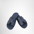 Hermes Preowned Luxury Izmir Sandals Dark Blue Navy Front View