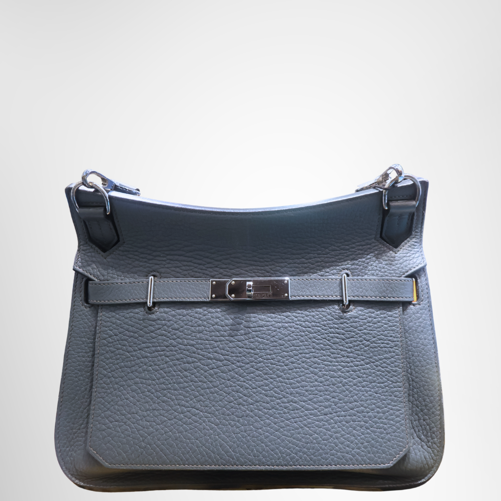 Hermes Preowned Luxury Jypsiere 28 Bleu Taurillon Clemence Bag Front View - Antonio & Co.