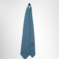 Hermes Preowned Luxury Necktie Light Blue & Navy Front View With Brand Tag