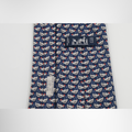 Hermes Preowned Luxury Necktie Navy & White Close Up View With Brand Tag