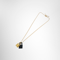 Hermes Preowned Luxury O'Kelly PM Pendant Necklace in Noir Swift Leather Accessories Front View - Antonio & Co.