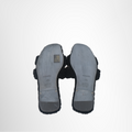 Hermes Preowned Luxury Oran Sandals Black Shearling Bottom View